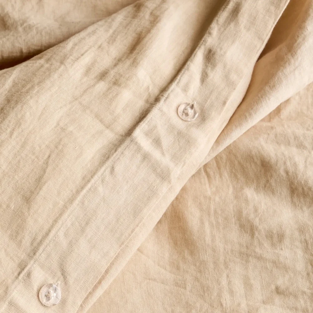 Quince Linen Duvet Cover Set With Two Pillowcases